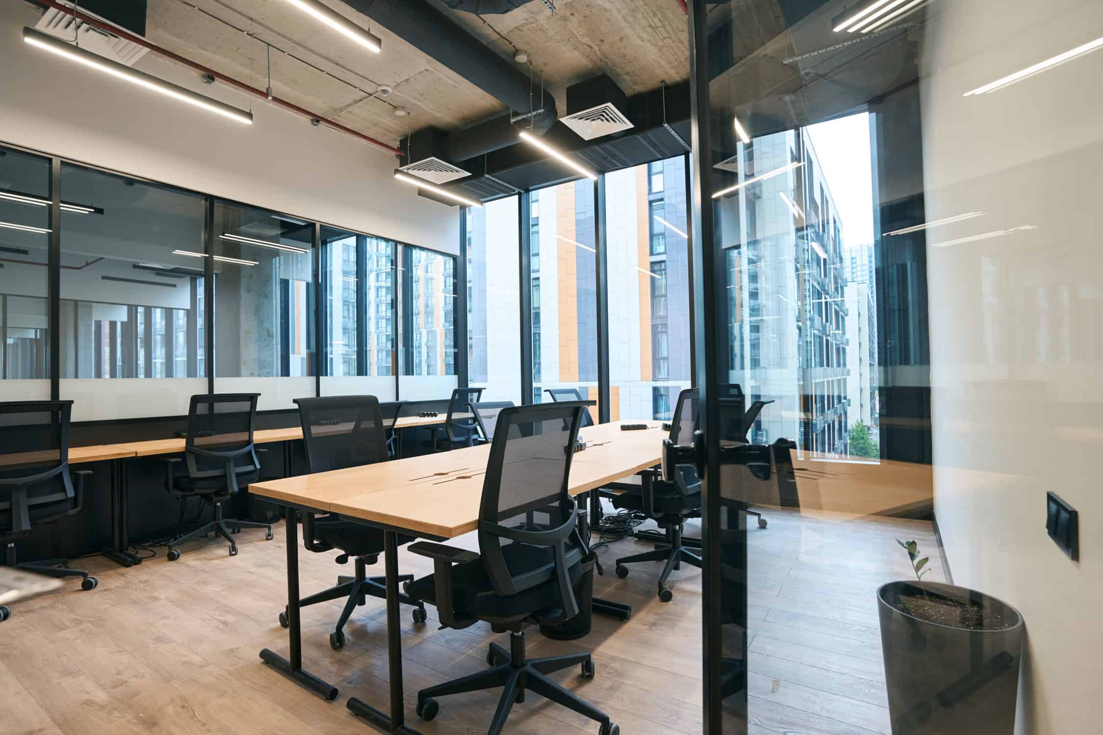 interior painting of an office in loft style